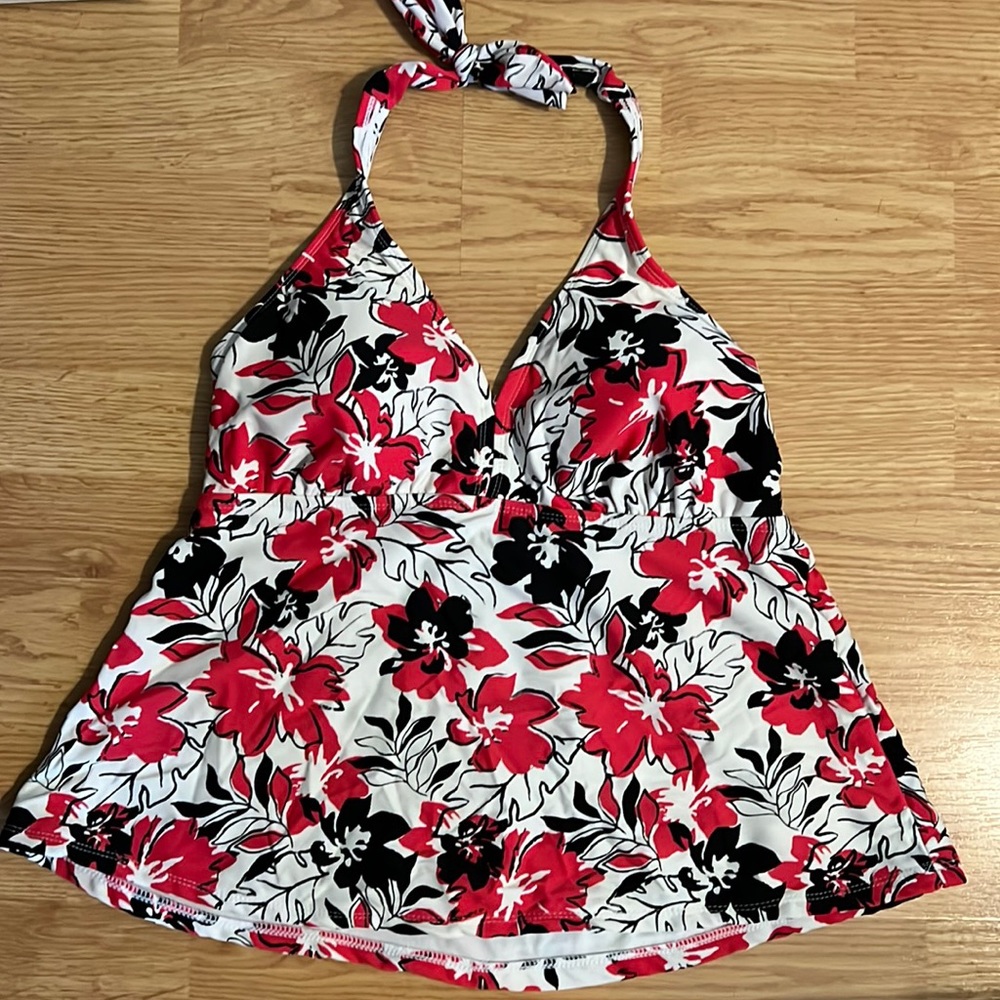 Floral tankini halter top